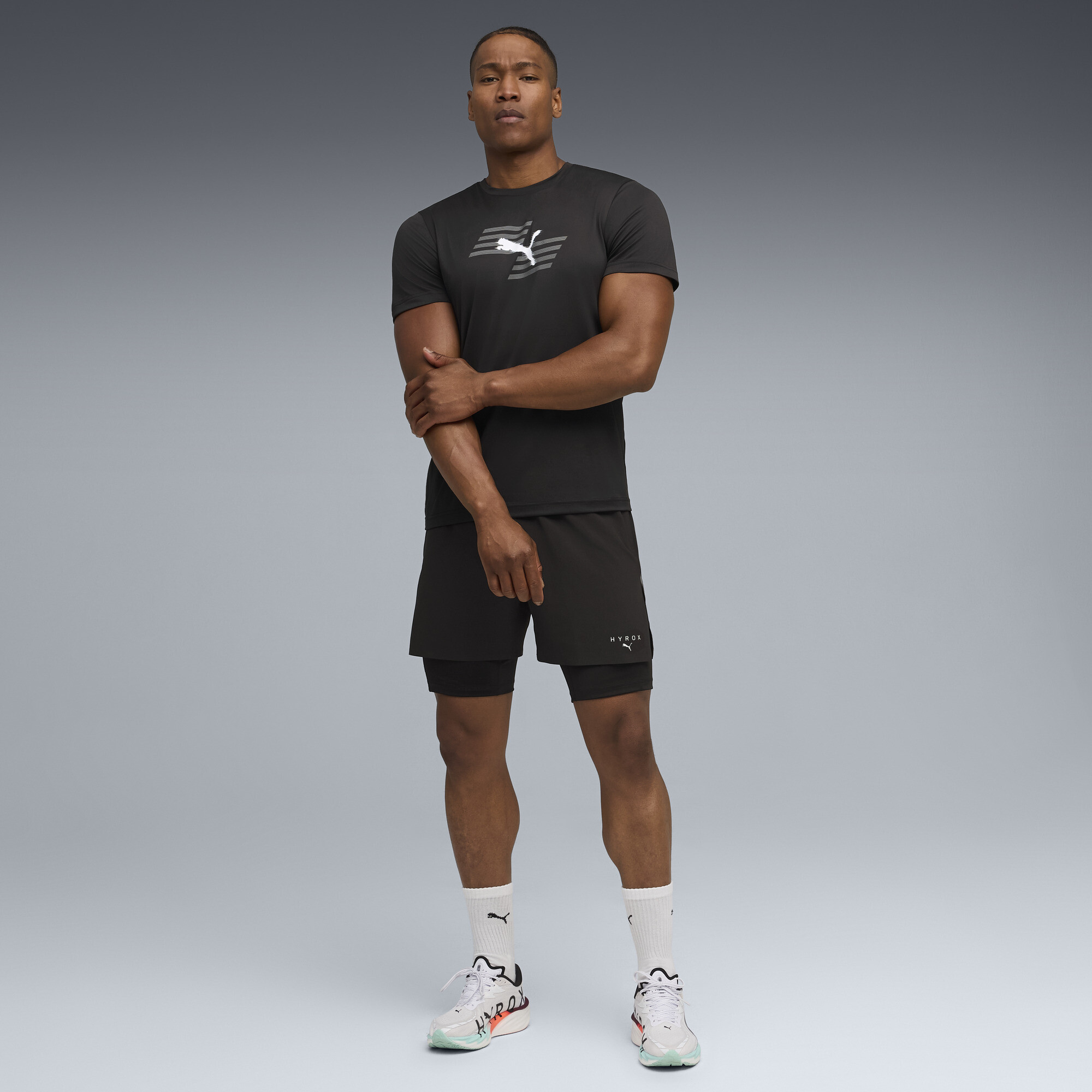 PUMA x HYROX T-shirt met print voor Heren, Zwart, Maat 4XL thumbnail 4