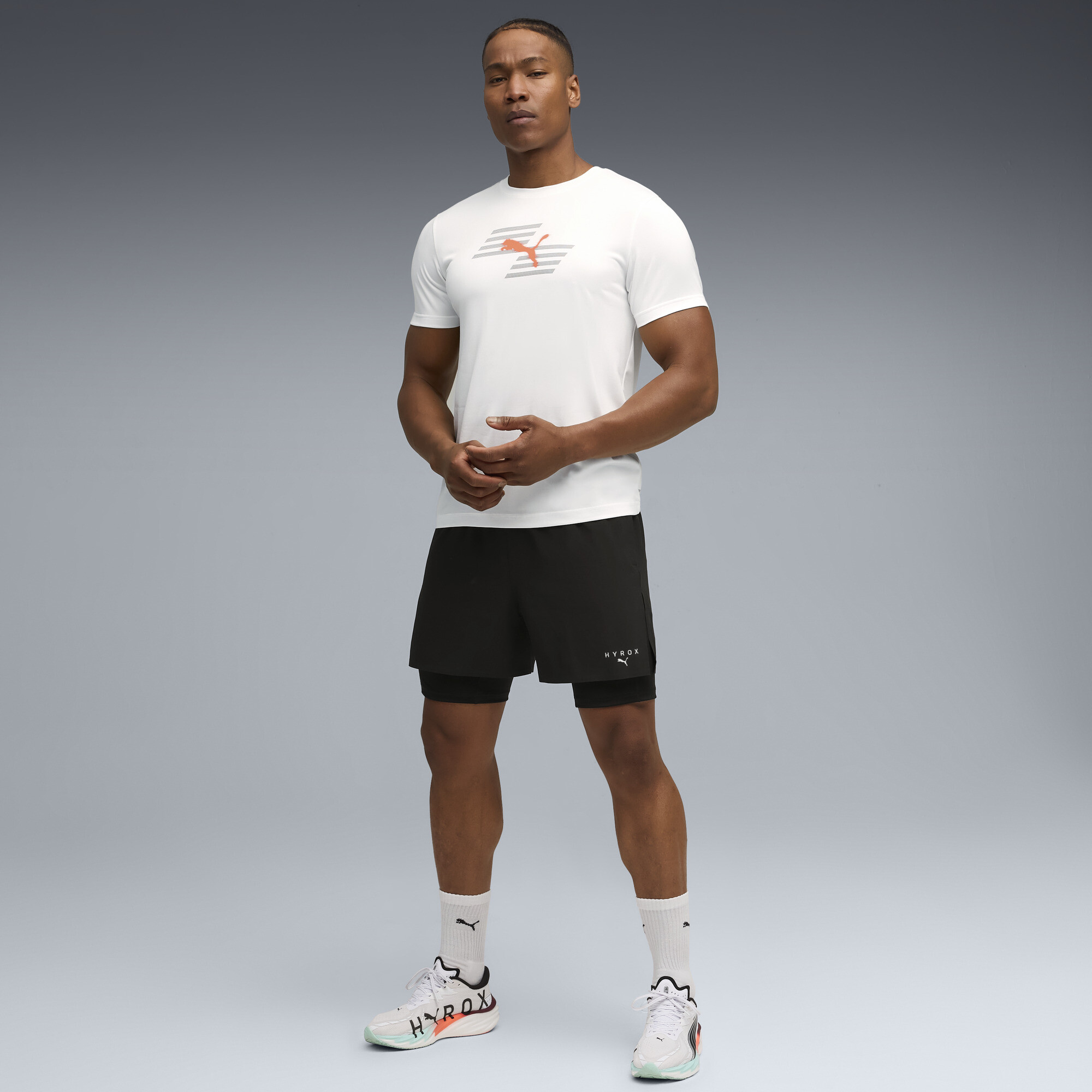 PUMA x HYROX T-shirt met print voor Heren, Wit, Maat 4XL thumbnail 4