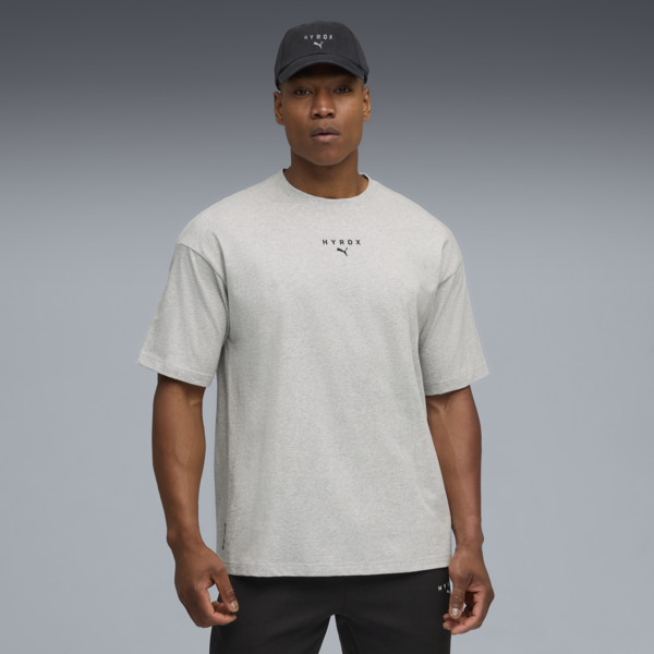 PUMA x HYROX Lifestyle Tee Men, Light Gray Heather, large-ZAF
