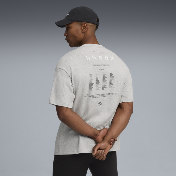 PUMA x HYROX Lifestyle Tee Men, Light Gray Heather, large-ZAF