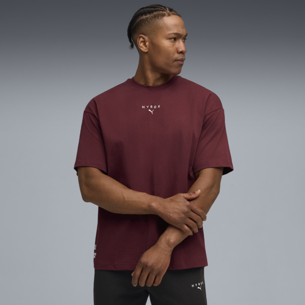 PUMA x HYROX Lifestyle Tee Men, Ruby Shimmer, large-ZAF