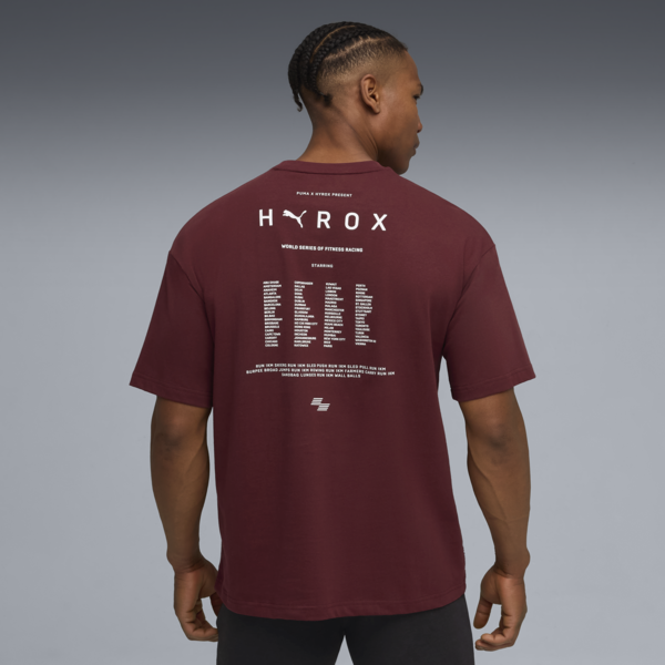 PUMA x HYROX Lifestyle Tee Men, Ruby Shimmer, large-ZAF