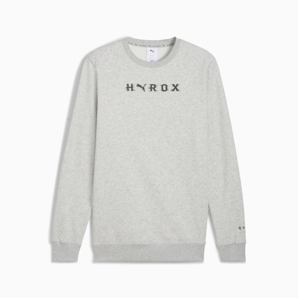 PUMA x HYROX Heavyweight Crewneck Men, Light Gray Heather, large-ZAF