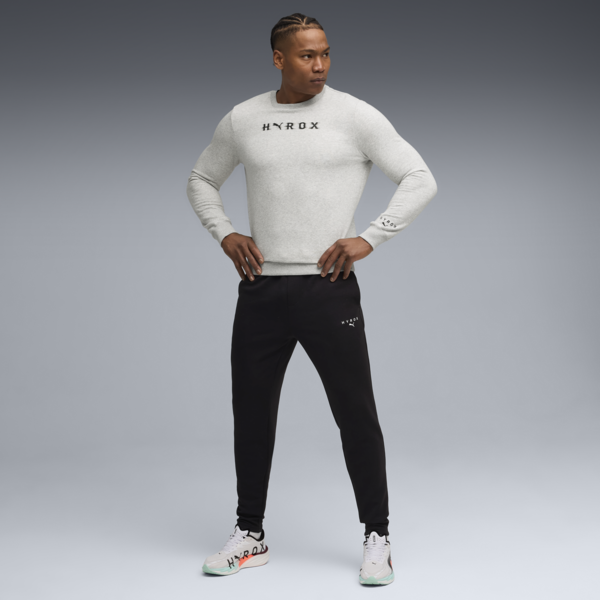 PUMA x HYROX Heavyweight Crewneck Men, Light Gray Heather, large-ZAF