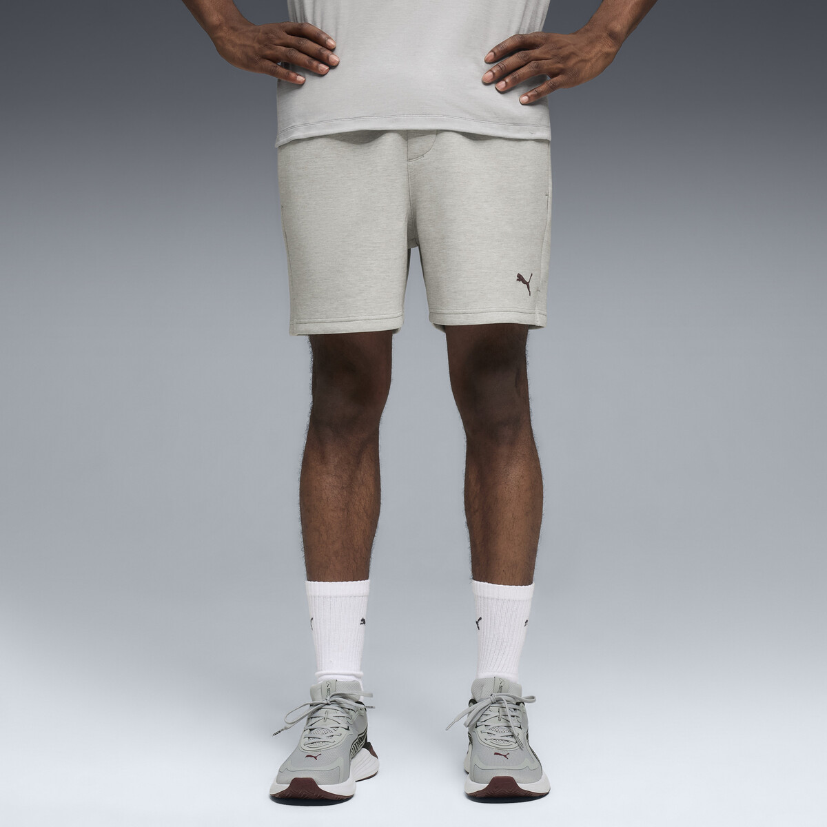 "CLOUDSPUN 5"" Training Shorts Men in Light Gray Heather by PUMA, Large"