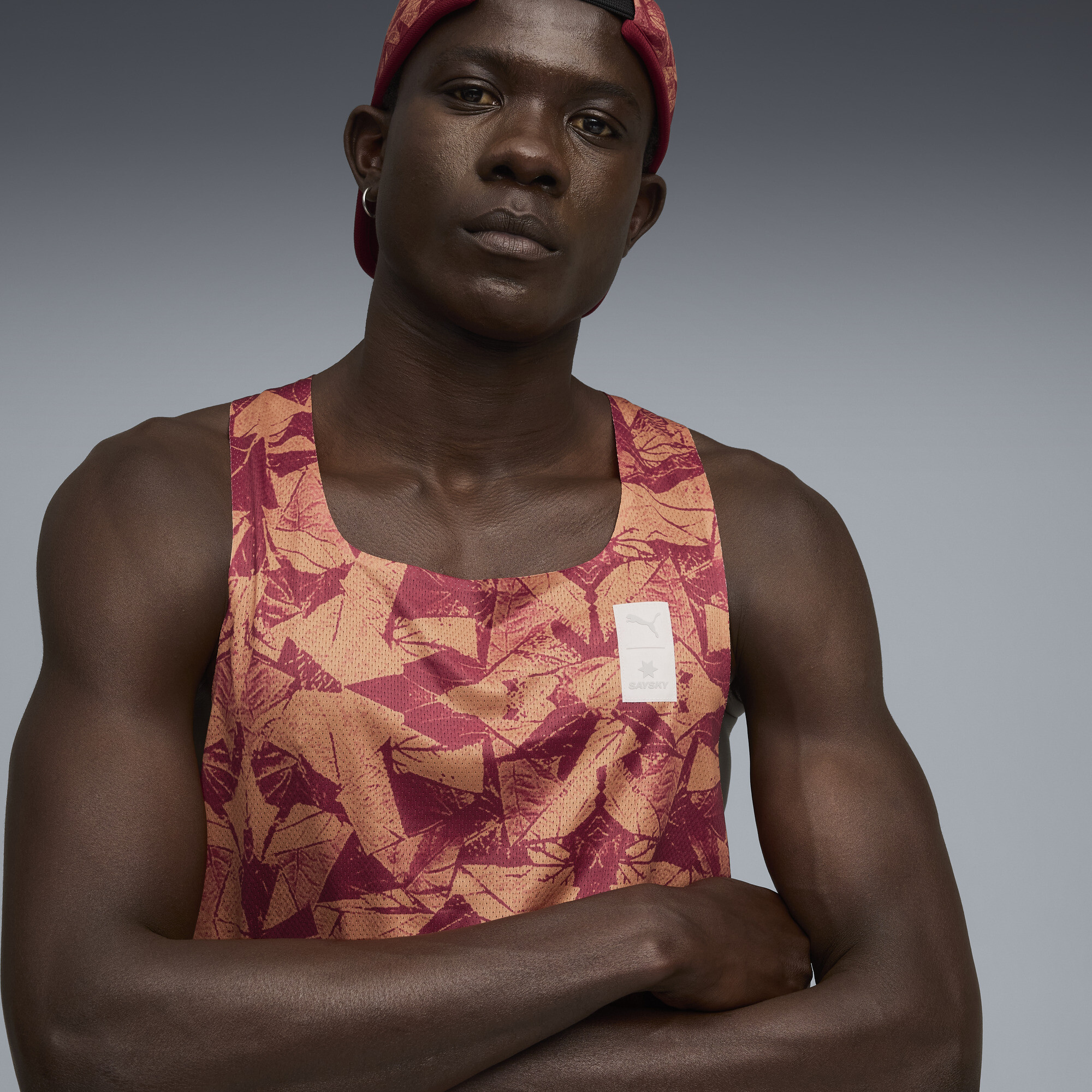 PUMA x SAYSKY singlet voor Heren, Rood, Maat S thumbnail 2