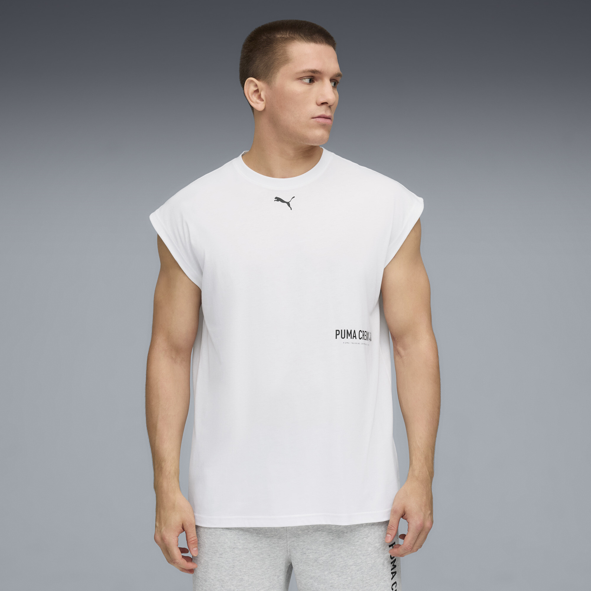 Puma Graphic Cutoff Tank Top Men In White
