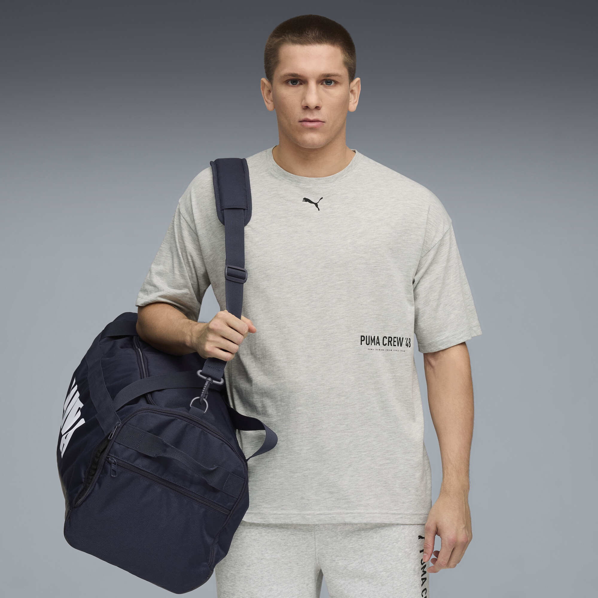 Puma Graphic Oversize T-shirt Men In Gray