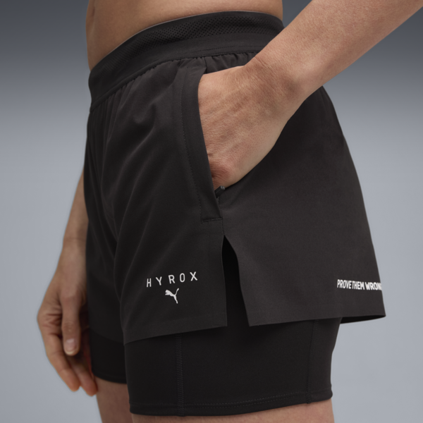 Shorts “2 en 1” PUMA x HYROX para mujer, PUMA Black, large-MEX