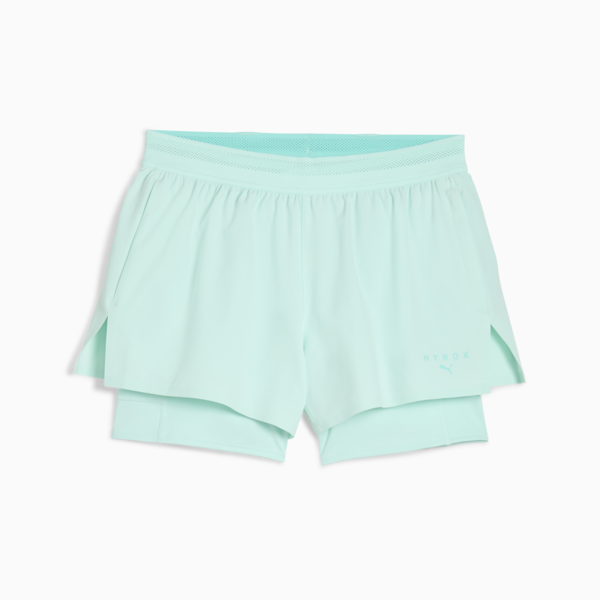 Shorts “2 en 1” PUMA x HYROX para mujer, Mint Melt, large-MEX