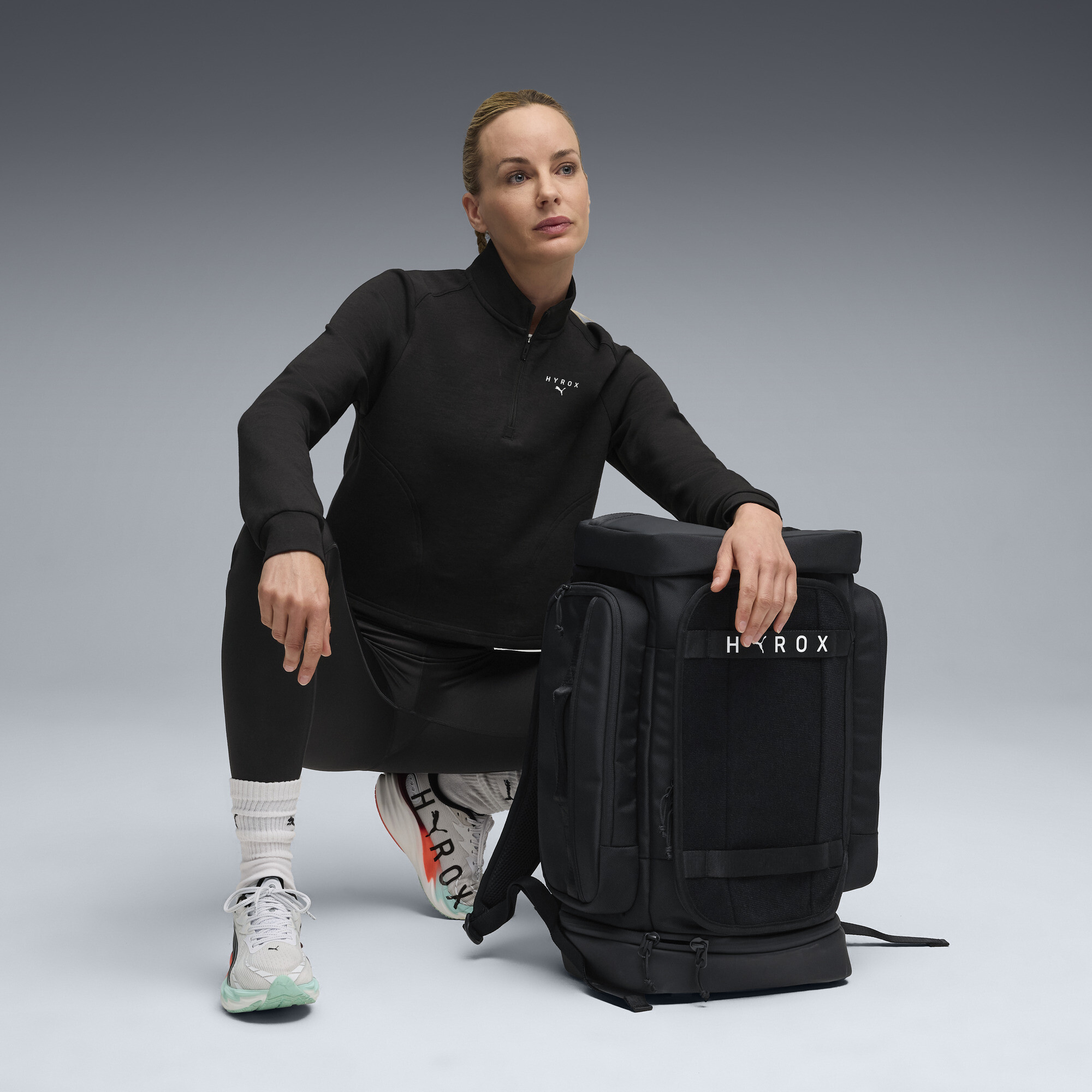 PUMA RUN CLOUDSPUN top met kwartrits voor Dames, Zwart, Maat XXS thumbnail 6