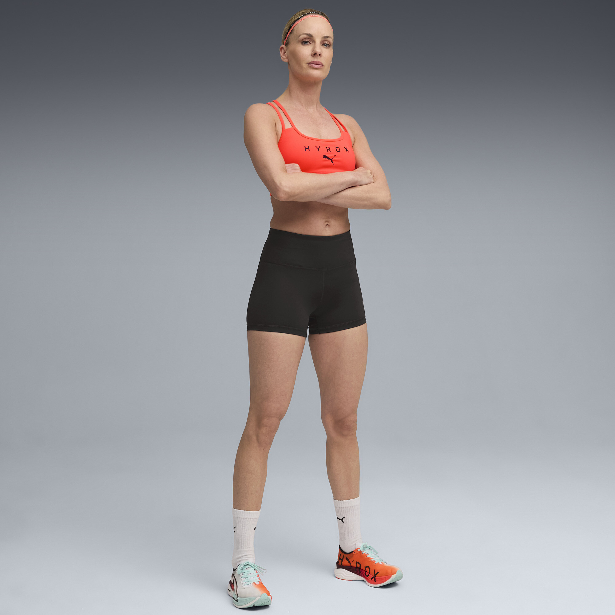 PUMA x HYROX korte legging voor Dames, Zwart, Maat S thumbnail 4