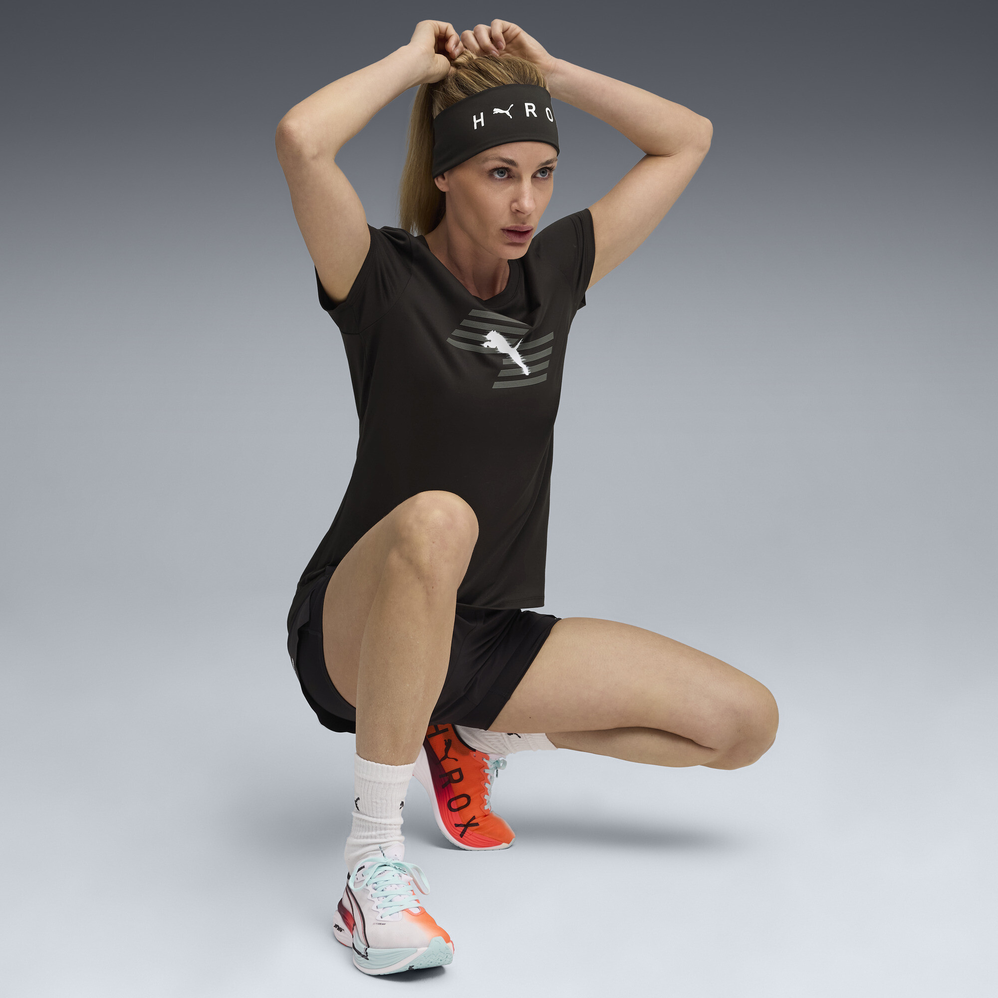 PUMA x HYROX T-shirt met print voor Dames, Zwart, Maat L thumbnail 4