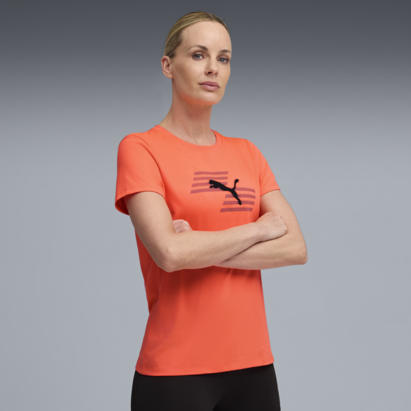 PUMA x HYROX Graphic Tee Women, Glowing Red, large-ZAF