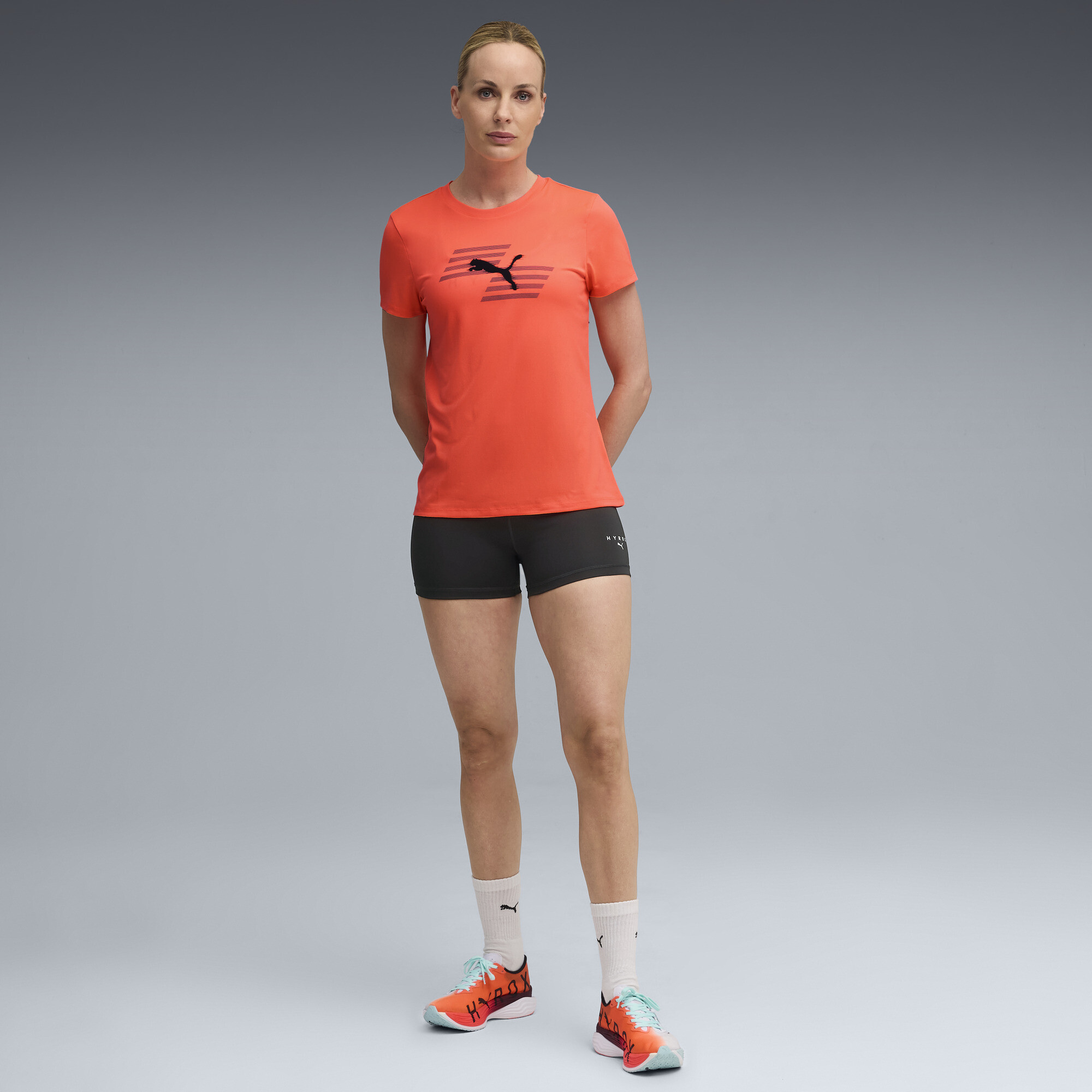 PUMA x HYROX T-shirt met print voor Dames, Rood, Maat L thumbnail 4