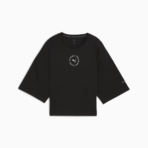 PUMA x HYROX Cropped Lifestyle Tee Women, PUMA Black, large-MEX