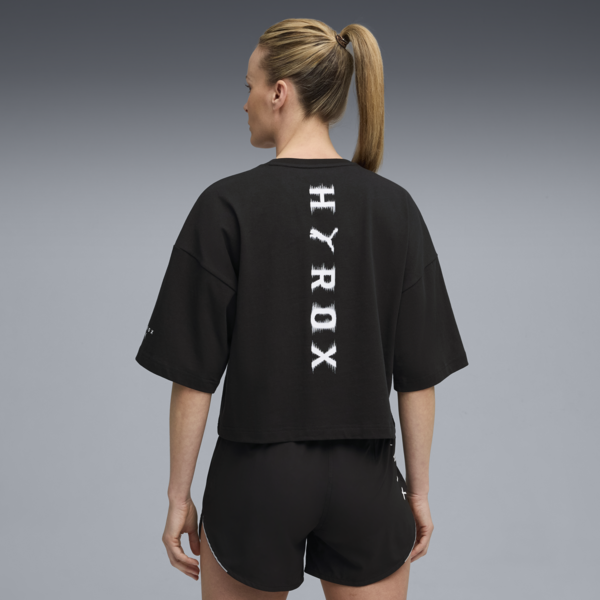 PUMA x HYROX Cropped Lifestyle Tee Women, PUMA Black, large-MEX