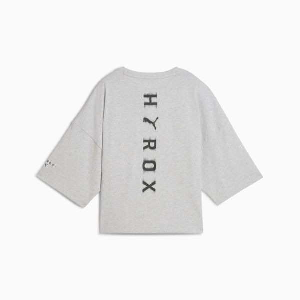 Remera corta PUMA x HYROX Lifestyle para mujer, Light Gray Heather, large-ARG