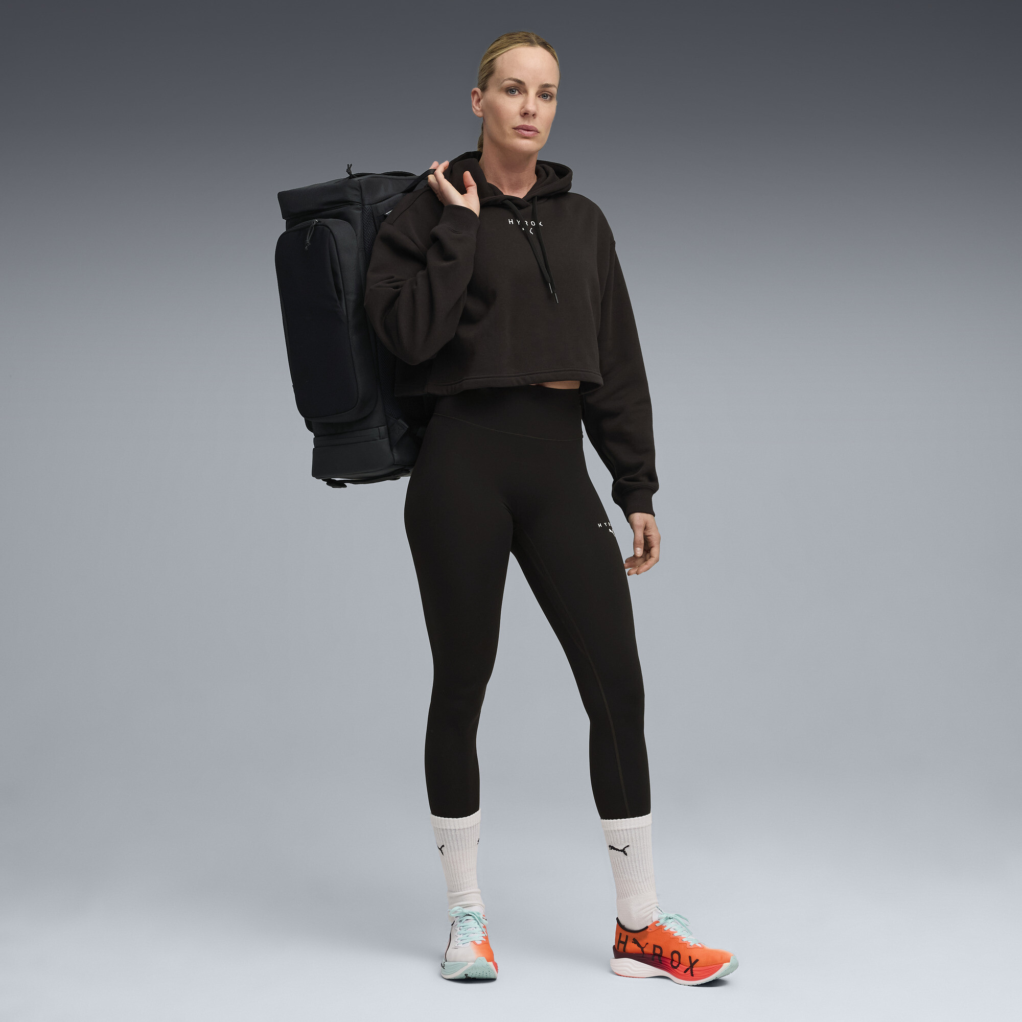 PUMA x HYROX hoodie van zware kwaliteit voor Dames, Zwart, Maat XL thumbnail 6