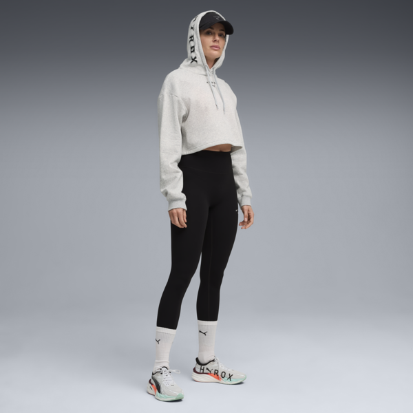 Sudadera corto PUMA x HYROX Heavyweight para mujer, Light Gray Heather, large-MEX