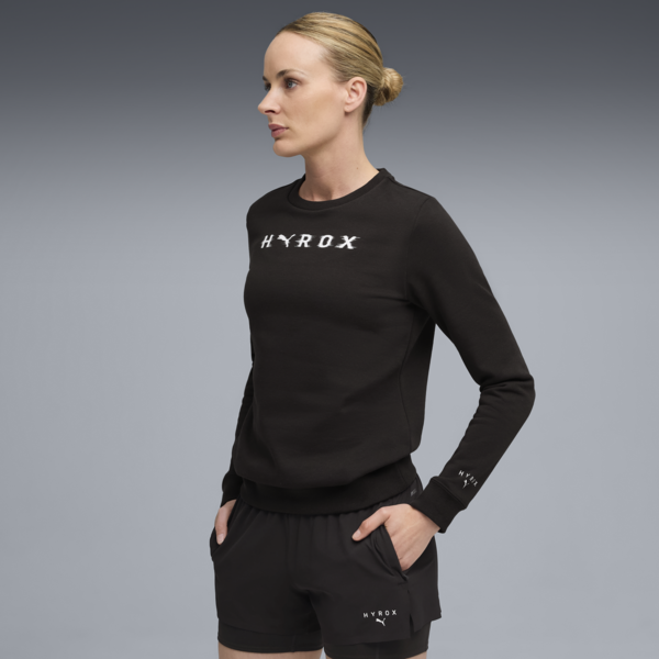 PUMA x HYROX Heavyweight Crew Women, PUMA Black, large-ZAF