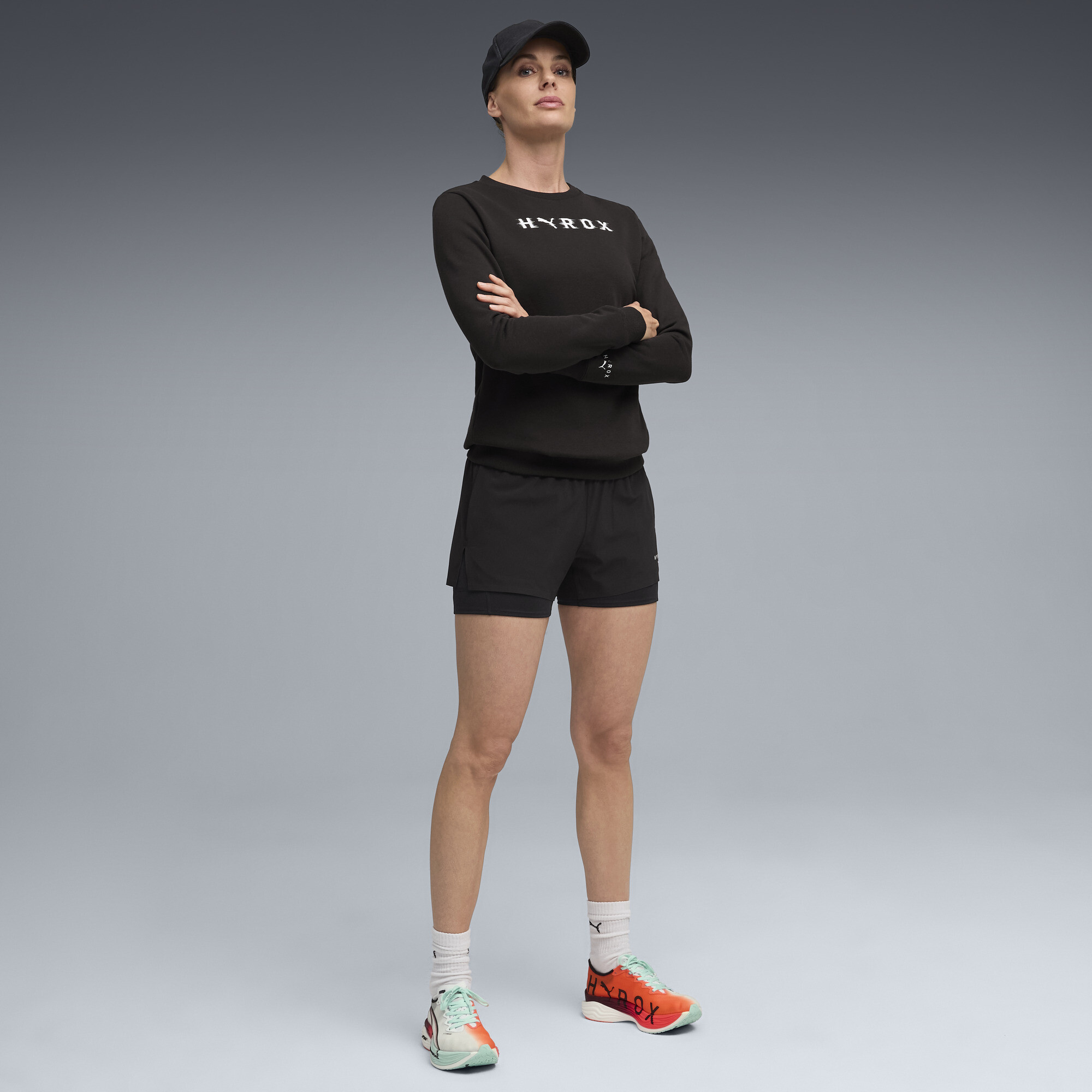 PUMA x HYROX Heavyweight top met ronde hals voor Dames, Zwart, Maat XXL thumbnail 4