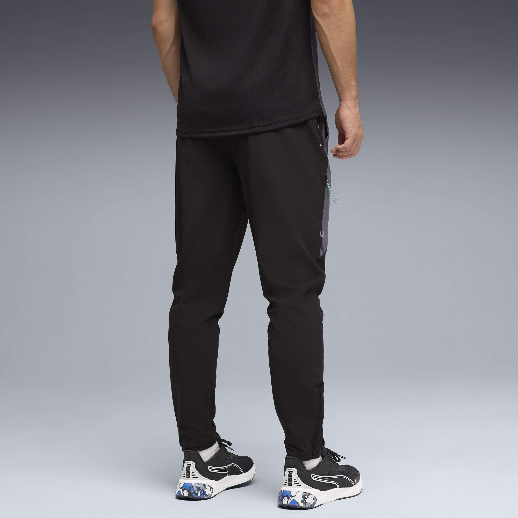 PUMA FLEX STRETCH geweven trainingsbroek voor Heren, Groen/Zwart, Maat L thumbnail 3