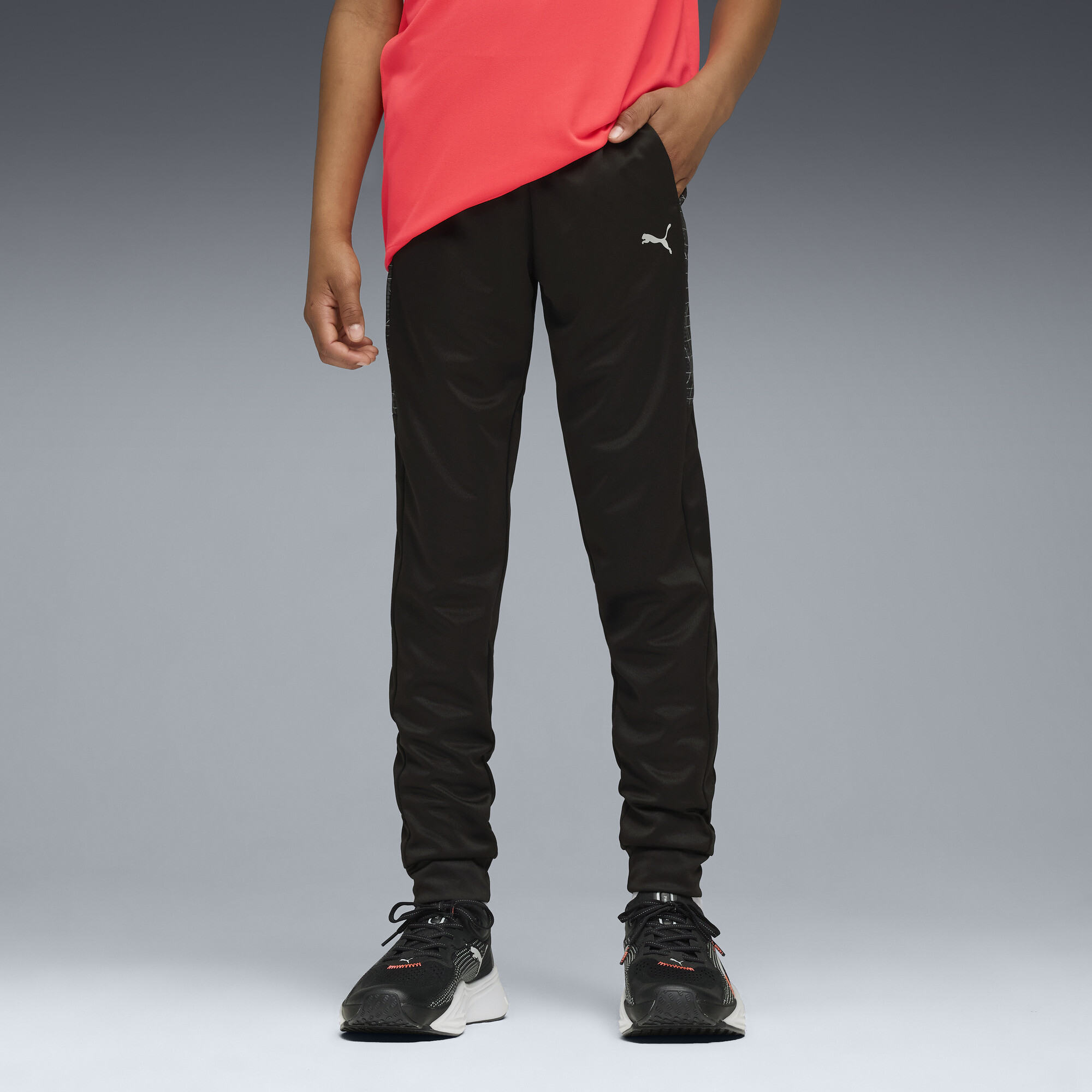 Puma Kids' Tad Ess Aop Poly Pants Youth In Black