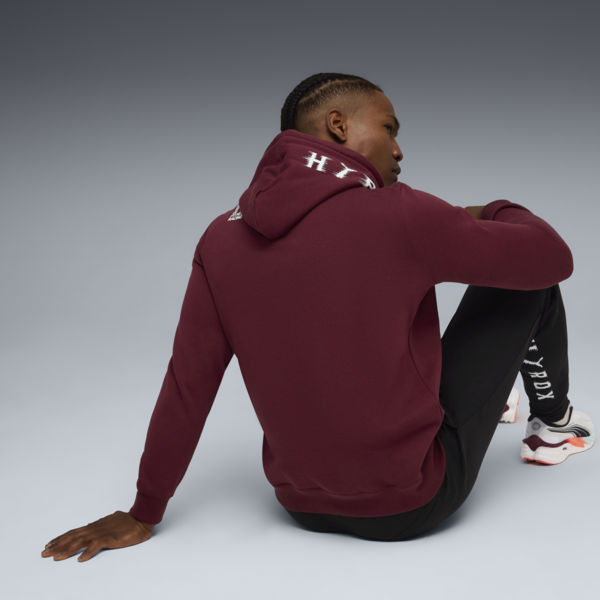 PUMA x HYROX Heavyweight Hoodie Men, Ruby Shimmer, large-MEX