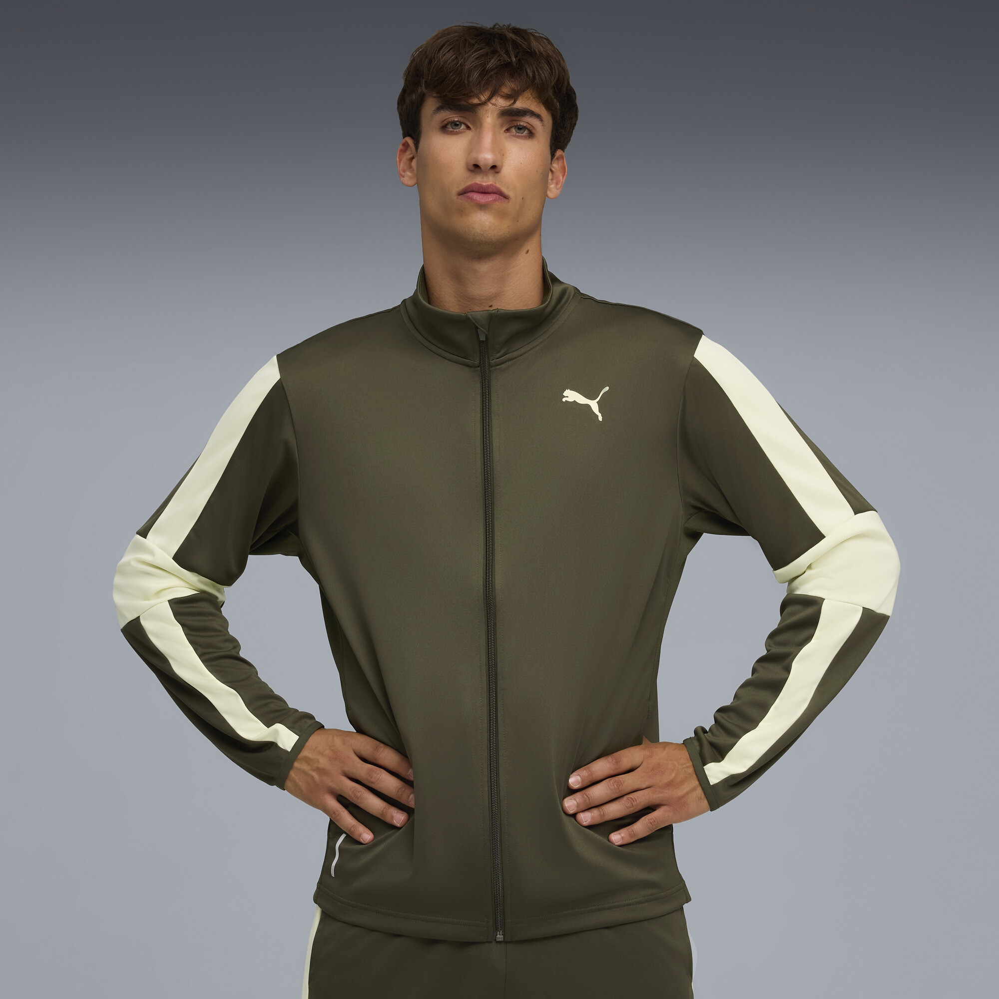 Puma Train Favorite Men's Zip-up Training Jacket In Green