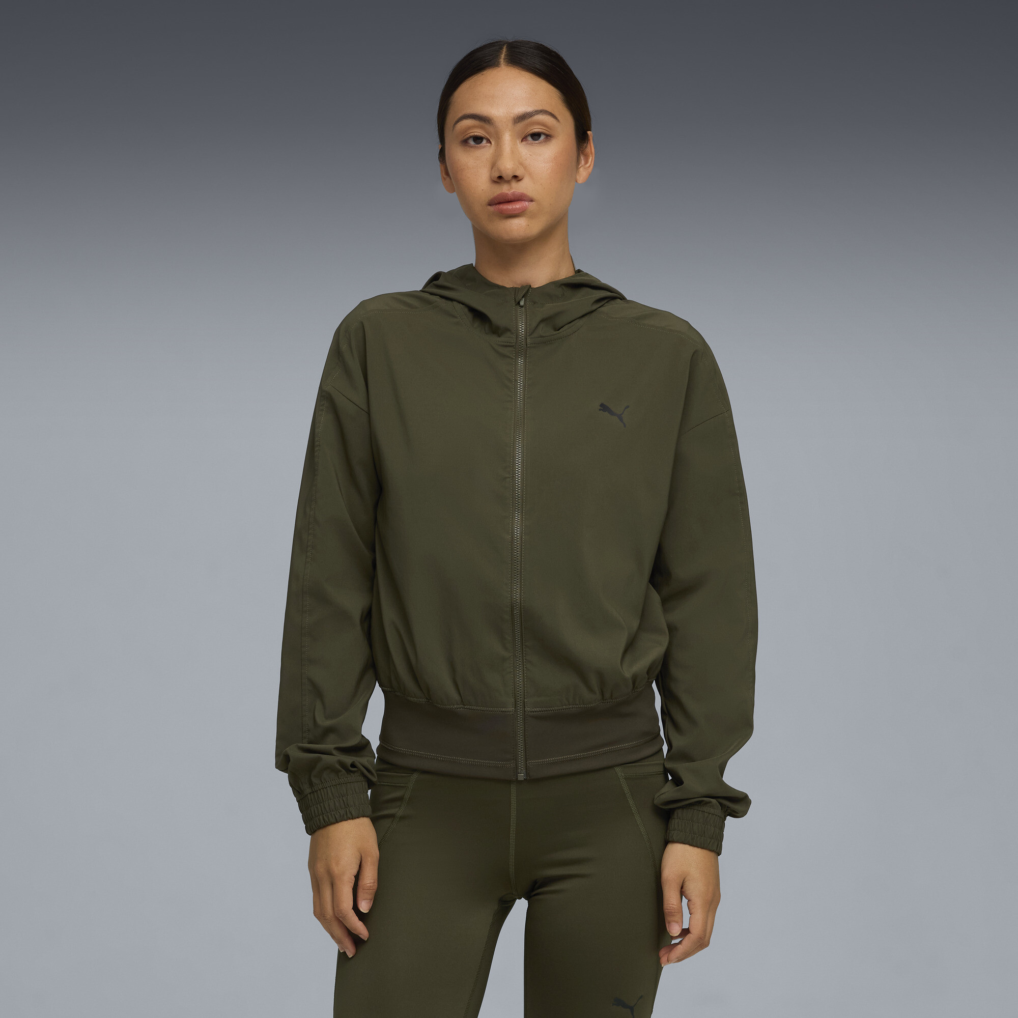PUMA Training Favorites Women's Woven Jacket in Green, Size XS