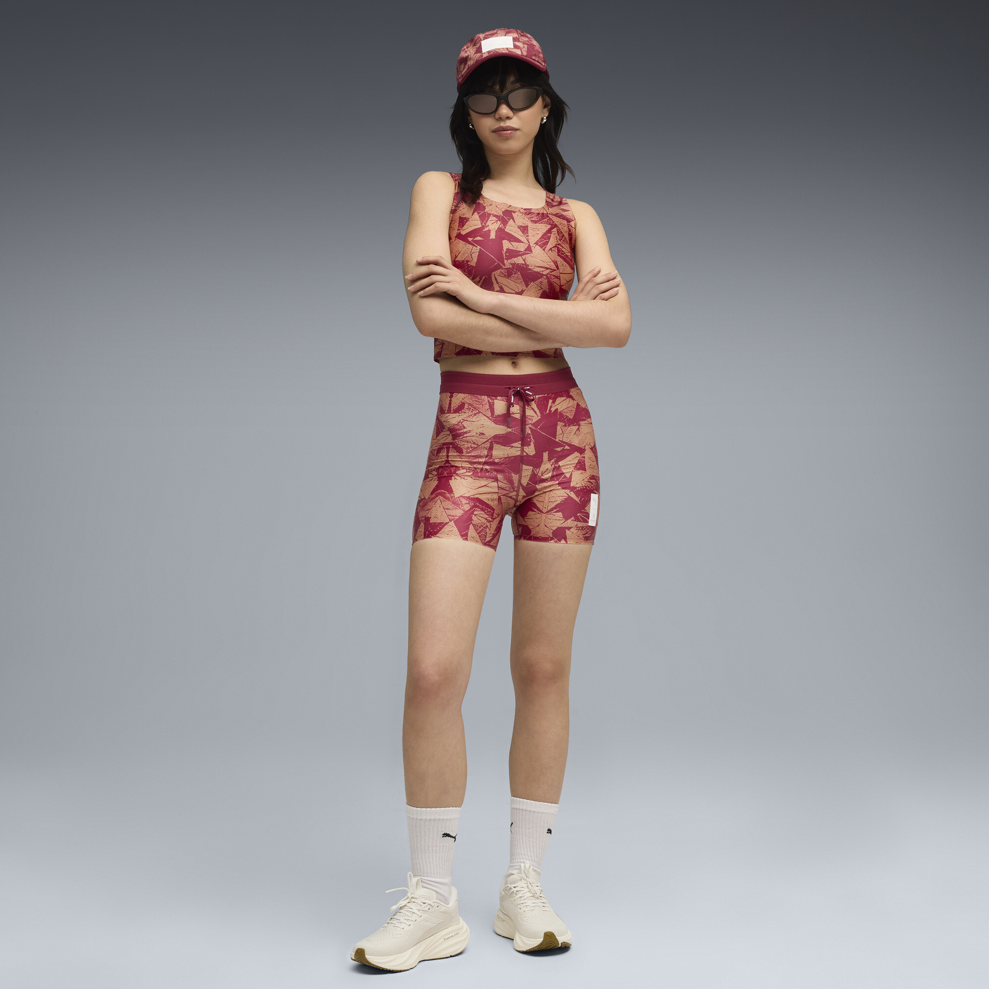 PUMA x SAYSKY korte legging voor Dames, Rood, Maat XS thumbnail 5