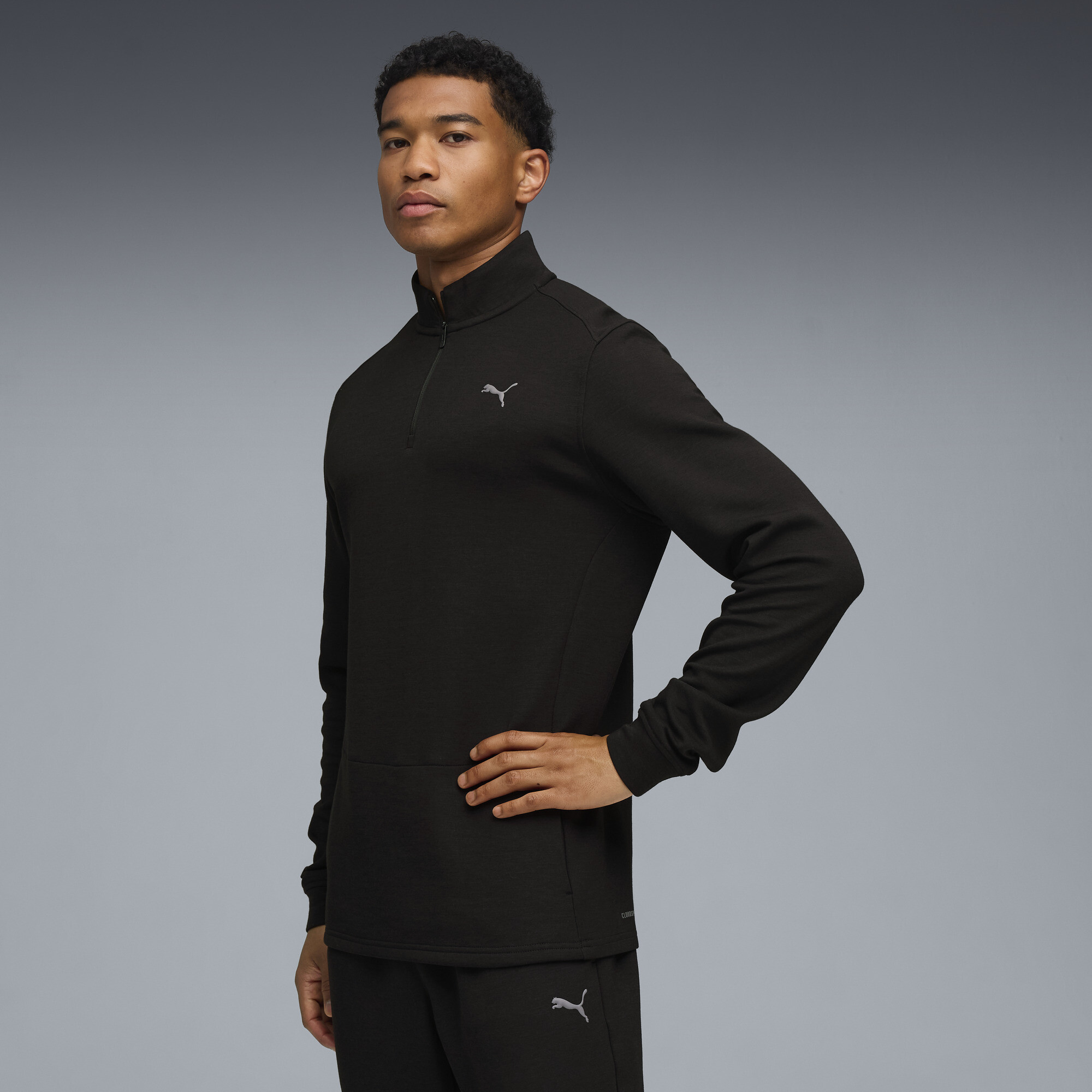 Лонгслів CLOUDSPUN Quarter-Zip Training Top Men | Колір: Чорний
