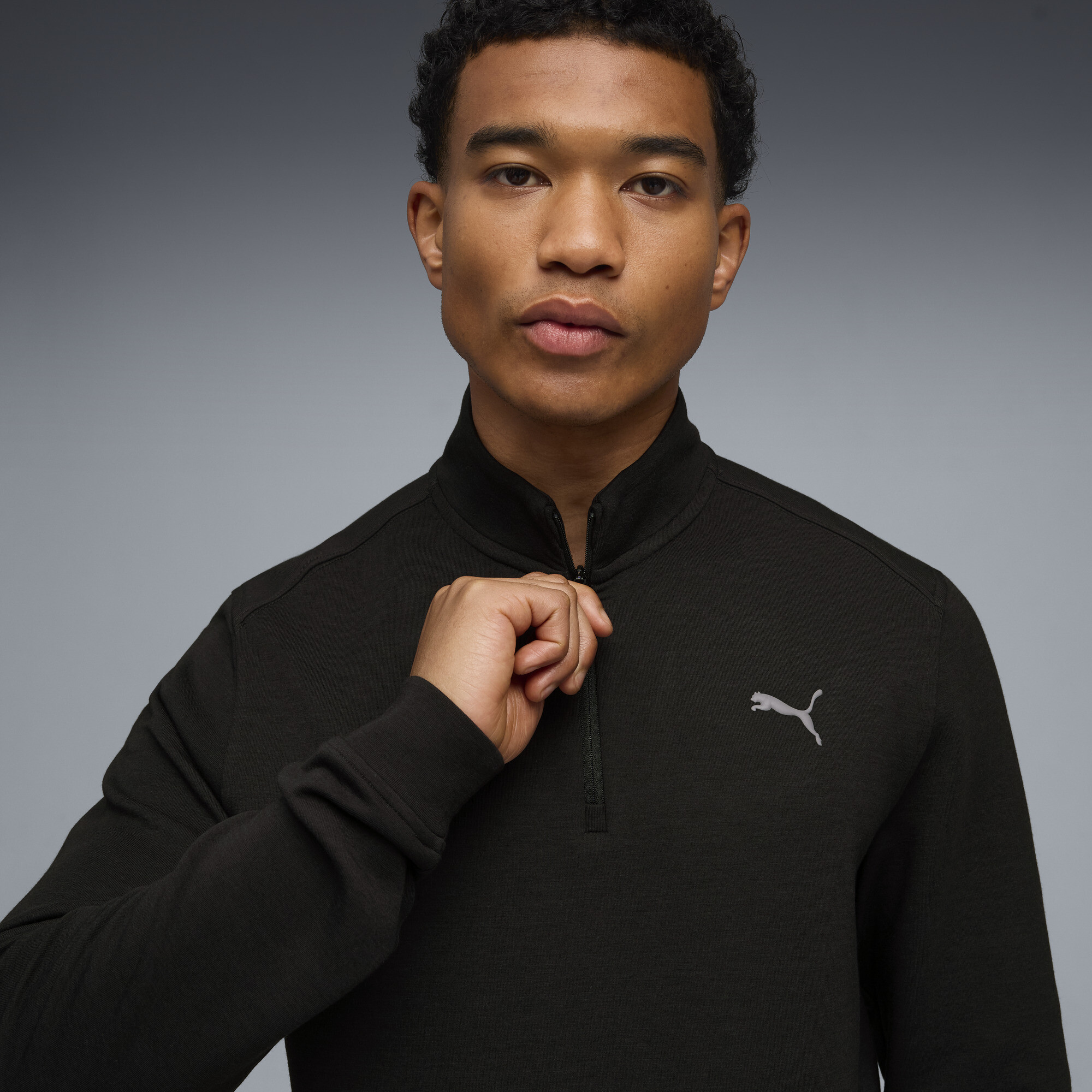 PUMA CLOUDSPUN trainingstop met kwartrits voor Heren, Zwart, Maat XL thumbnail 7