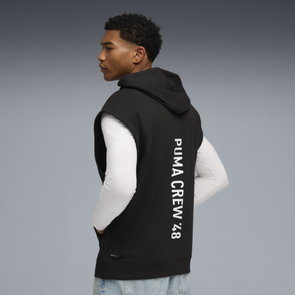 French Terry Sleeveless Hoodie Men, PUMA Black, large-MEX