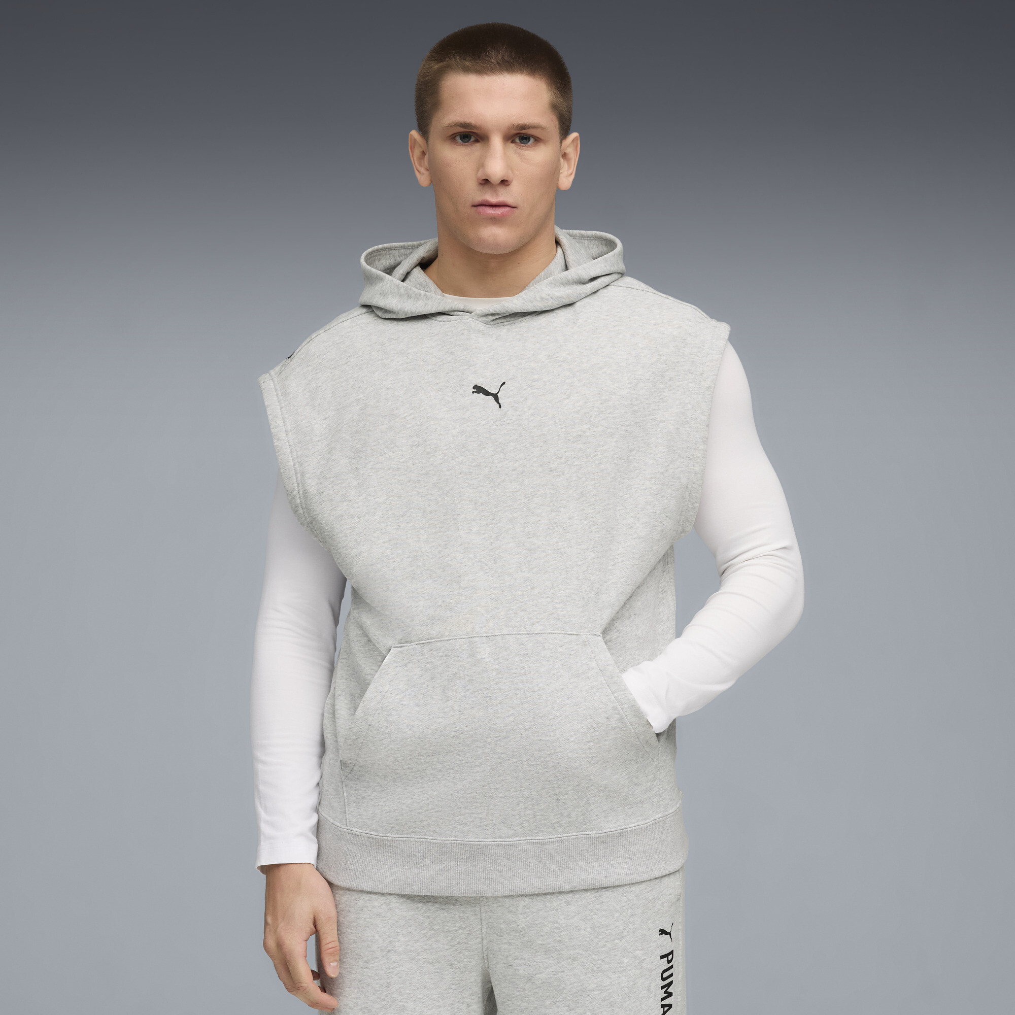 French Terry Sleeveless Hoodie Men | Crews & Hoodies | PUMA