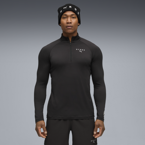 Playera con cierre PUMA x HYROX para hombre, PUMA Black, large-MEX