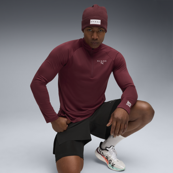 Playera con cierre PUMA x HYROX para hombre, Ruby Shimmer, large-MEX