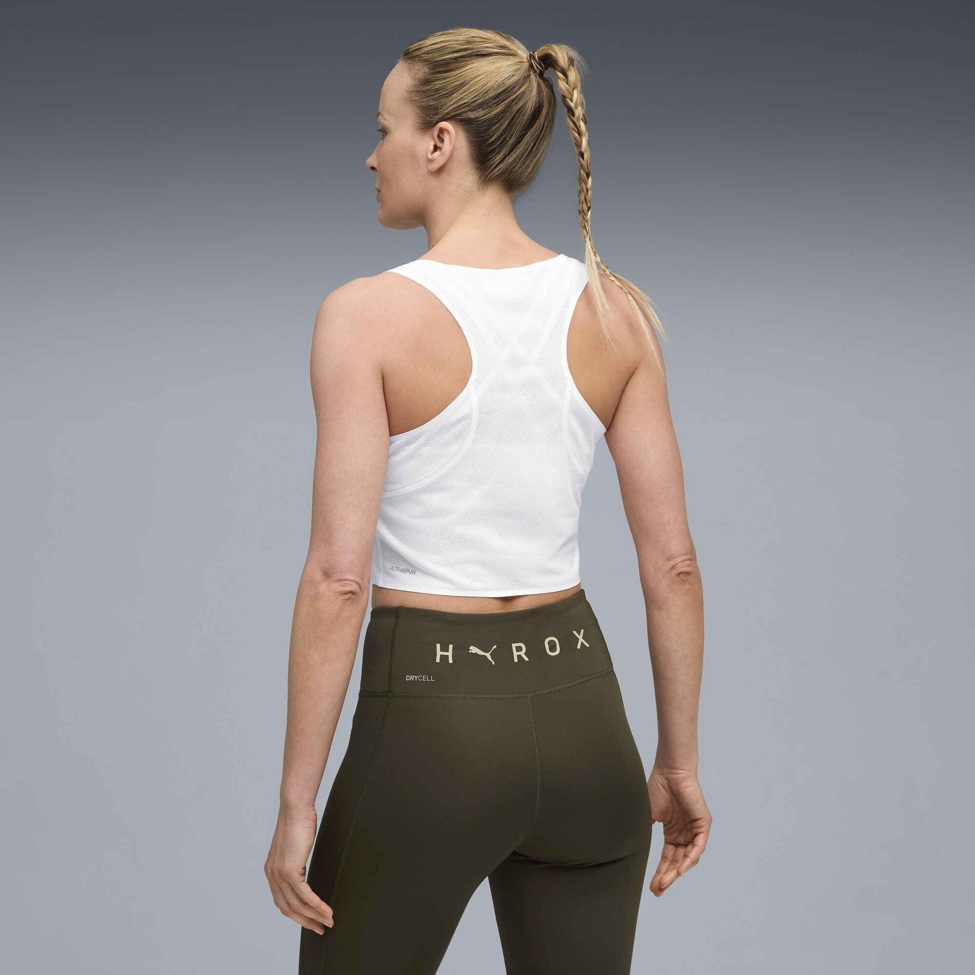 PUMA x HYROX ULTRASPUN korte tanktop voor Dames, Wit, Maat XS thumbnail 5