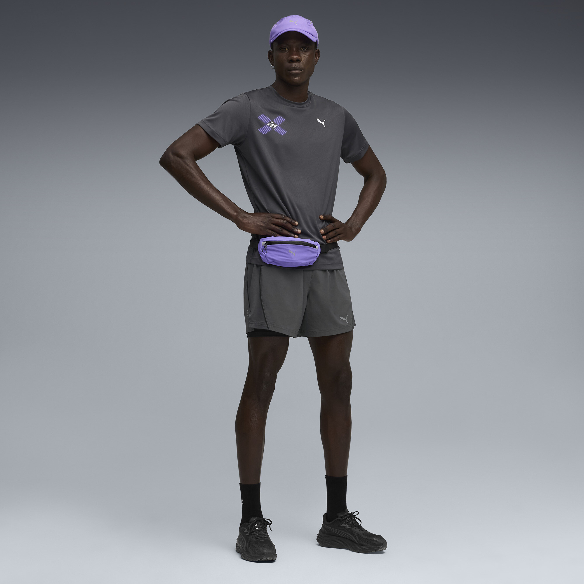 PUMA RUN DIGITOKYO grafisch T-shirt voor Heren, Grijs, Maat S thumbnail 4