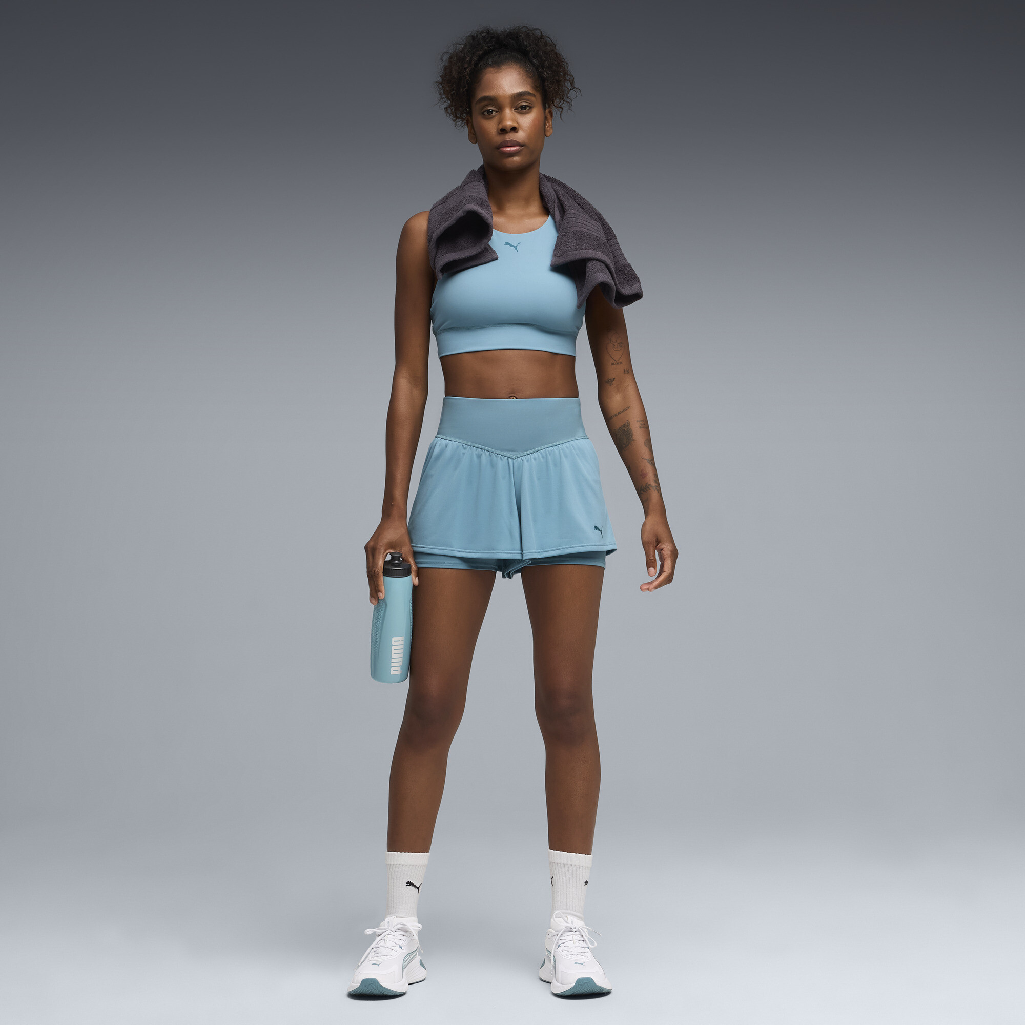 PUMA SHAPELUXE bh met hoge hals voor Dames, Blauw, Maat XS thumbnail 4