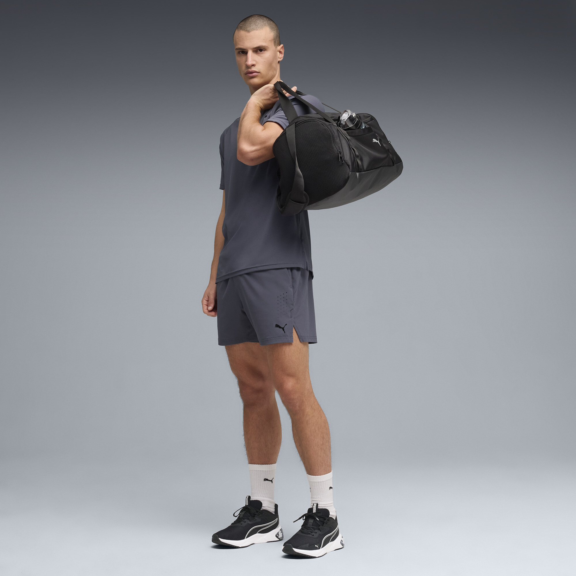 PUMA PWRMODE short voor Heren, Grijs, Maat XL thumbnail 4