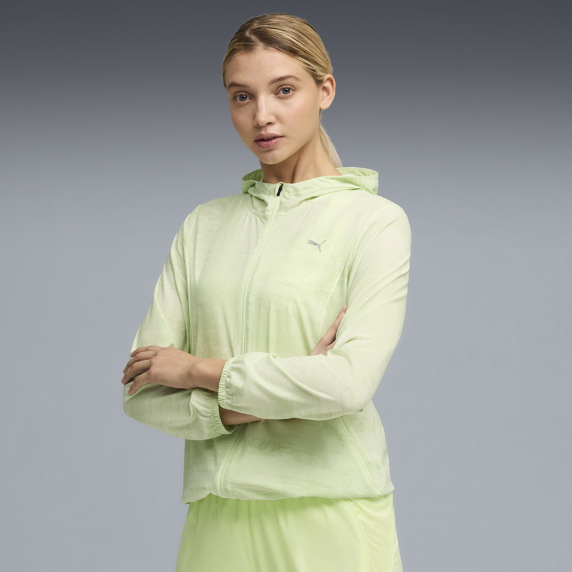 PUMA Run Velocity bedrukt geweven jack voor Dames, Maat M