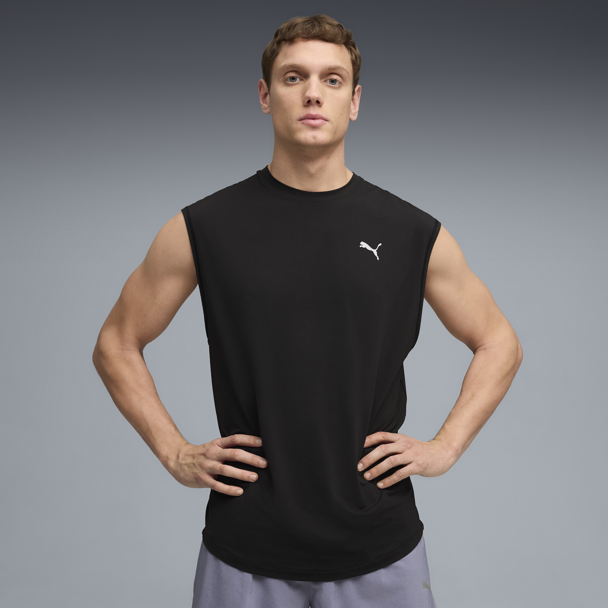 PUMA Run coolCELL mouwloze singlet voor Heren, Zwart, Maat M