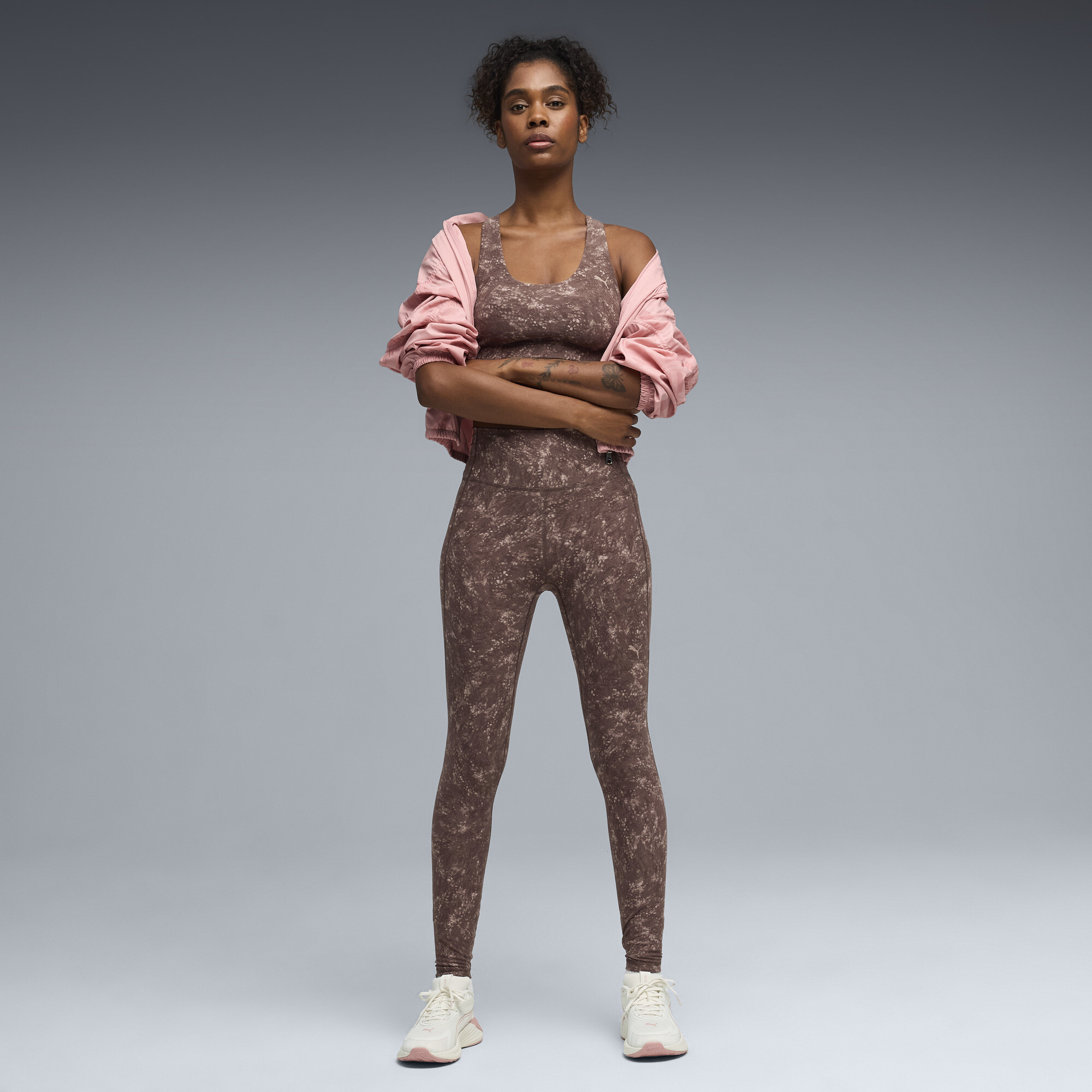 PUMA CLOUDSPUN sportbeha met opdruk voor Dames, Bruin, Maat XXL thumbnail 2