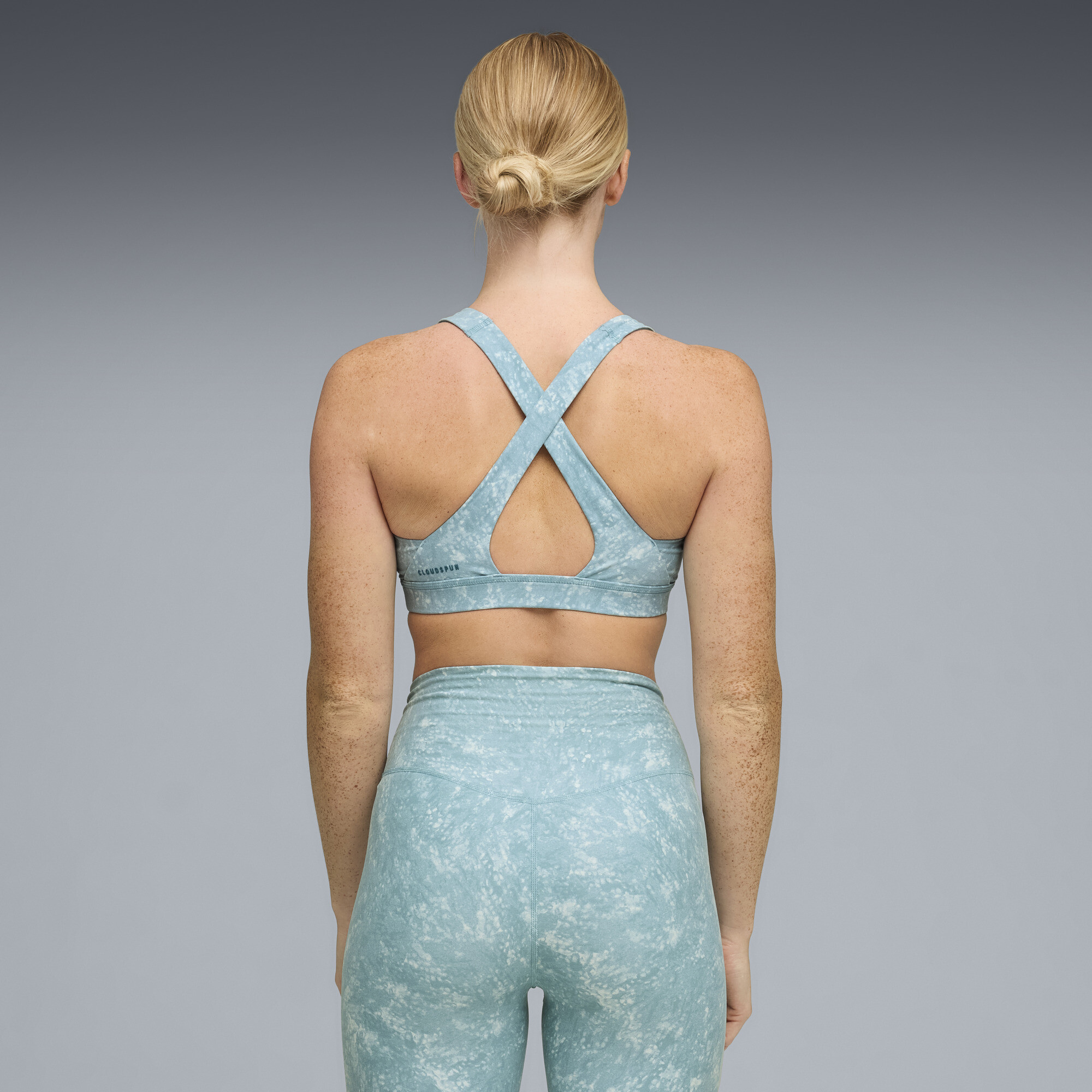 PUMA CLOUDSPUN sportbeha met opdruk voor Dames, Blauw, Maat XL thumbnail 3