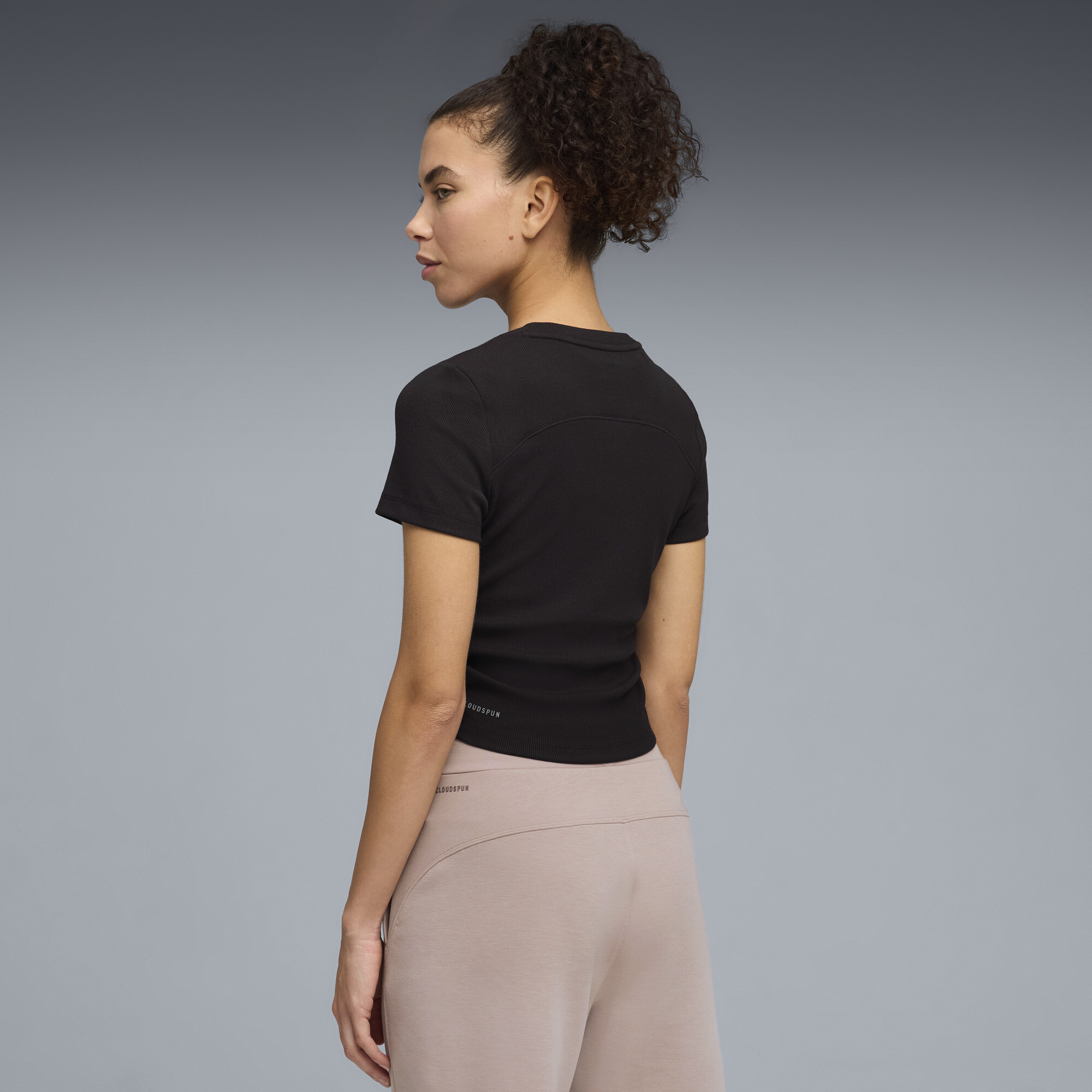 PUMA CLOUDSPUN geribd slim-fit trainings-T-shirt voor Dames, Zwart, Maat S thumbnail 5