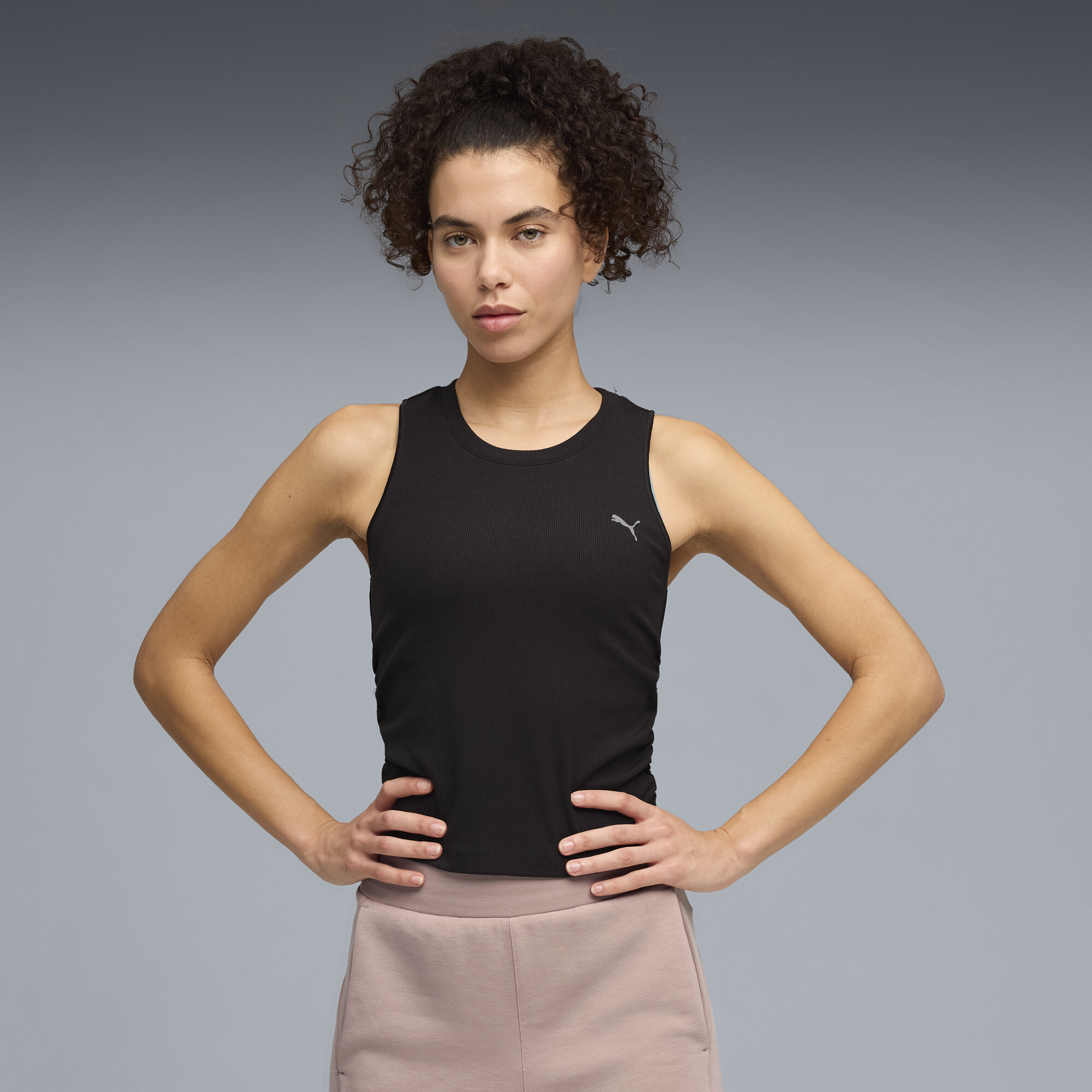 PUMA CLOUDSPUN geribde tanktop voor Dames, Zwart, Maat L
