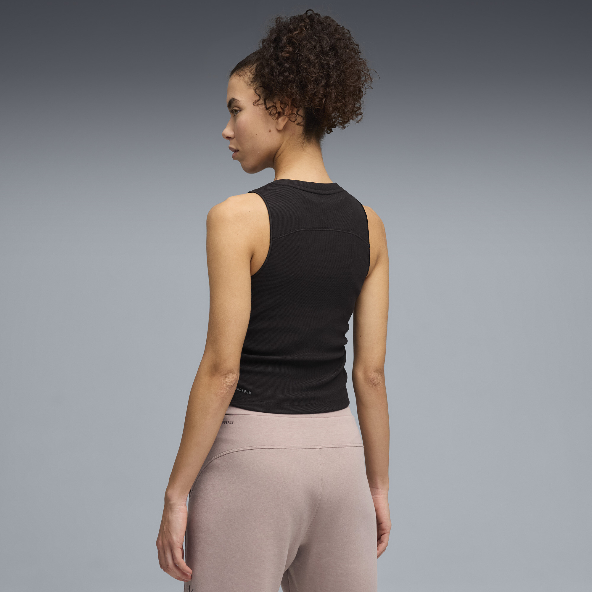 PUMA CLOUDSPUN geribde tanktop voor Dames, Zwart, Maat L thumbnail 5