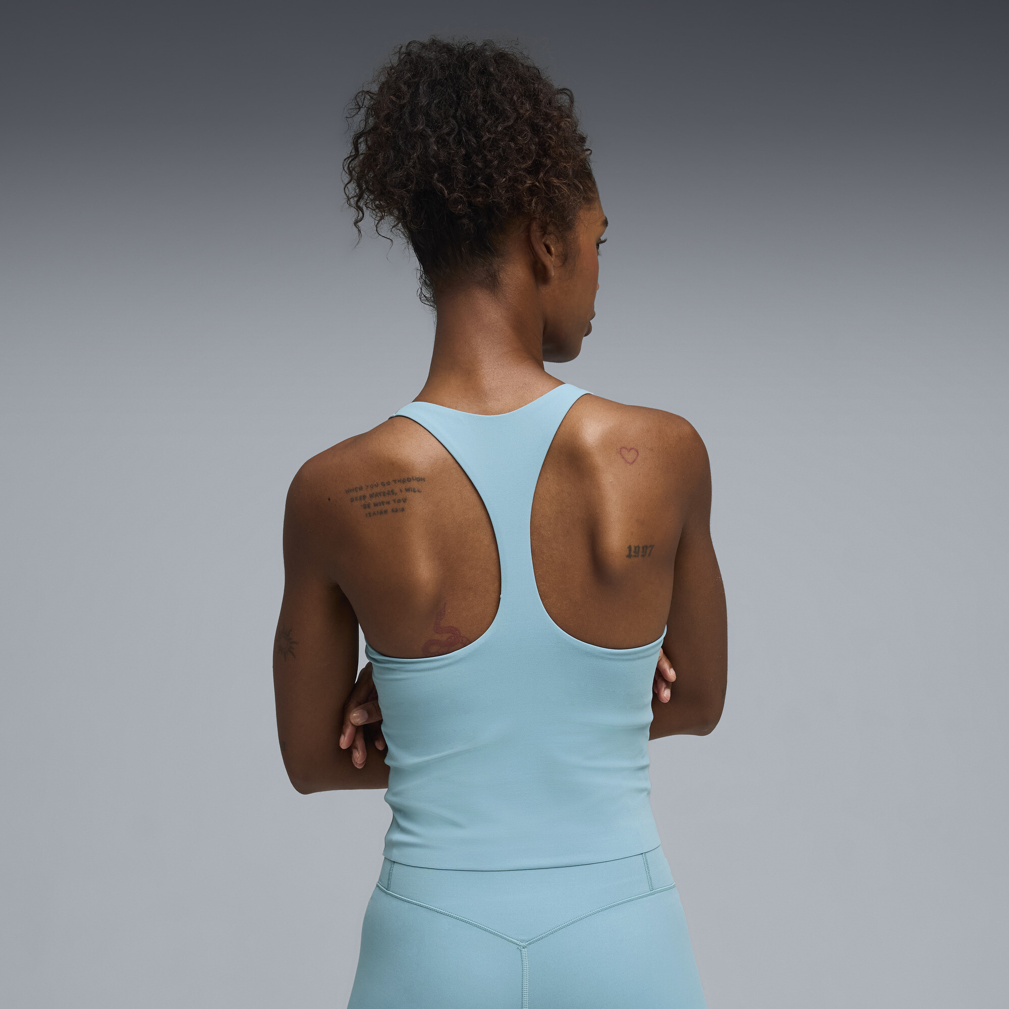 PUMA SHAPELUXE strakke tanktop met racerback voor Dames, Blauw, Maat XXL thumbnail 5